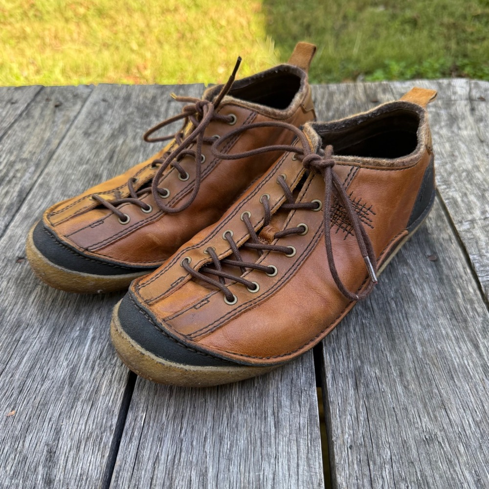 Merrell Barcelona Acorn Mens 8 Brown Leather Casual Sneakers Clergy Estate Find